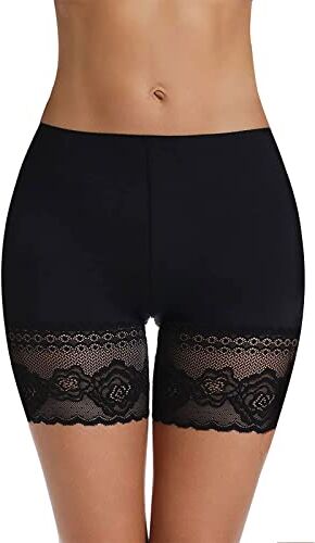 Joyshaper Mutande Modellanti Donna Senza Cuciture Slip Pantaloncini Contenitivo Antisfregamento Leggings Corti Invisibile Underwear in Pizzo, Nero, XL