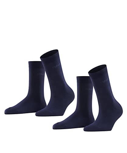 Esprit Uni 2-Pack W SO cotone tinta unita confezione di 2 paia, Calzini Donna, Blu (Marine 6120), 39-42