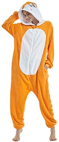 ZKomoL Animali Pigiama Kigurumi Onesie Unisex per Adulti per Feste e Cosplay Costume (S, Fox)