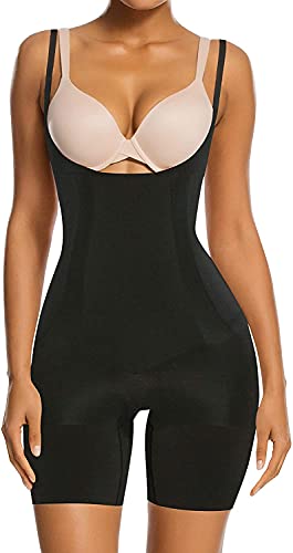 SHAPERX Donna Body Contenitivo Stringivita Modellante Dimagrante Snellente Bodysuit Intimo Guaina Contenitiva Shaper Shapewear Addominale Compressione Bustino, UK-SZ2490293-Black-L