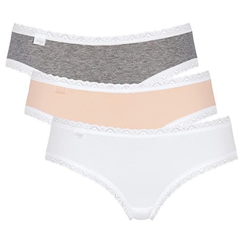 Sloggi 24/7 Weekend Hipster C3p, Slip Donna, White-Light Combination, 44 confezione da 3