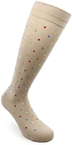 Relaxsan FANCY 810-D (Sand pois, Tg.L) Gambaletti compressione graduata 15-21 mmHg Cotone Antiodore Fantasia unisex uomo donna