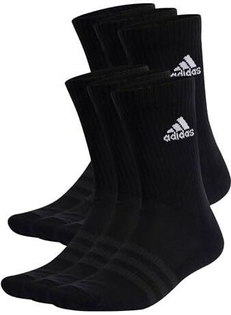 Adidas Cushioned Sportswear Crew 6 Pairs Socks Calzini, Black/White, XS Unisex Adulto (Pacco da 6)