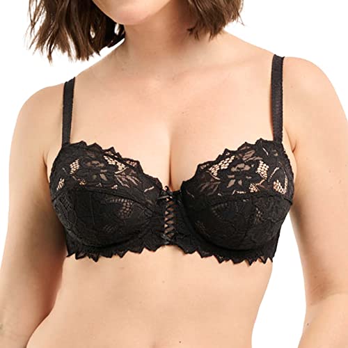 Sans Complexe Reggiseno Push up Classico in Pizzo con Ferretto Donna Nero 4C