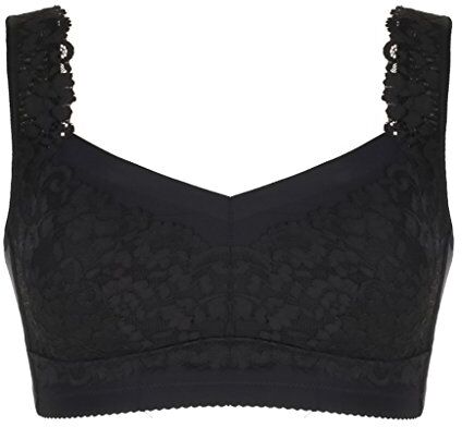 WENJUNneiyi WENJUN Reggiseno Senza Montatura In Acciaio Femminile Di Grandi Dimensioni. Reggiseno Regolabile In Pizzo Regolabile In 3 Colori Opzionale (Colore : Black, dimensioni : XL)