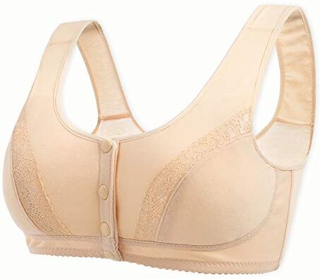 KEERADS Body Gainant Piatto Bianco raccolta di aperture del petto reggiseno anteriore e laterale confortevole Slip Vita Alta Grande Dimensione (Beige-a, 40)