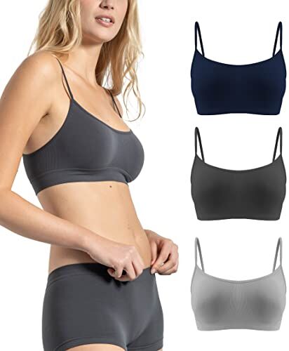 Risalti Reggiseno Senza Ferretto Spalla Stretta 3 pz Bralette Donna in Microfibra, Brassiere Top Donna Elasticizzato, Intimo Donna, Senza Cuciture Made in Italy