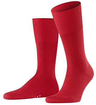 Falke Airport M SO lana cotone tinta unita 1 paio, Calzini Uomo, Rosso (Scarlet 8120), 43-44