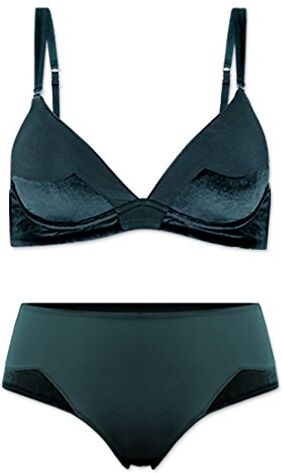 WENJUNneiyi WENJUN Intimo Completo Reggiseno Biancheria Intima 2 Colori Opzionale (Colore : Blue green, dimensioni : S.)