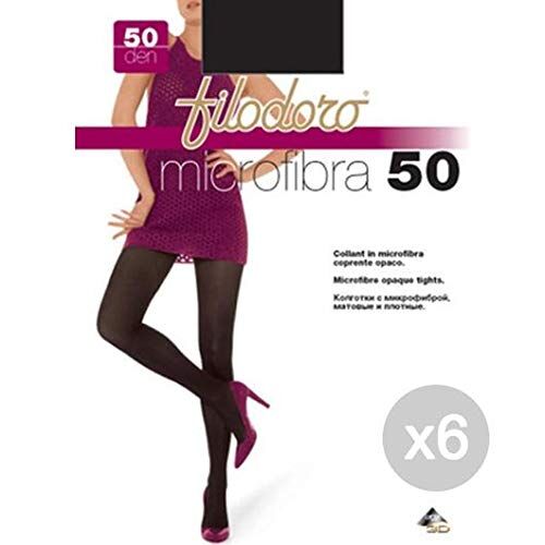 Filodoro Set 6 Micro Fibra 50 Tg 3M Nero Calze Collant da Donna Abbigliamento, Multicolore, Unica