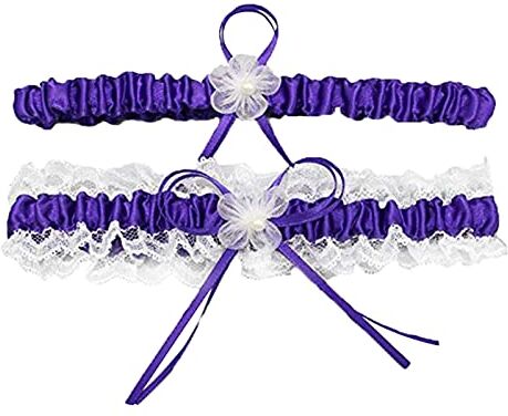 Generico Giarrettiere Di Pizzo Sposa, Giarrettiera Da Sposa Di Alta Qualità, Regalo Giarrettiera Da Sposa Set Di Giarrettiere Di Pizzo Blu Sposa, Set Da Sposa, Giarrettiera Sposa, Con Decoro Floreale