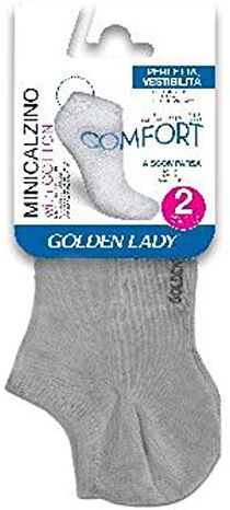 GOLDEN LADY 2 Paia di Calze Corte Sporty Calzini, Melange, Taglia 40-43 Donna