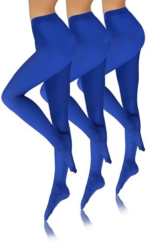 sesto senso 3 Paia Collant Donna Blu in Microfibra Opaco 40 Den Blu Profondo Fiordaliso 4 L Modrak