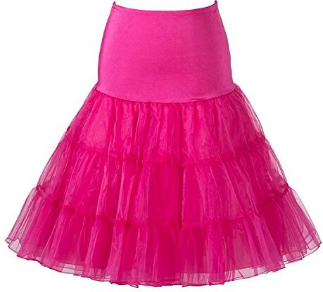 Boolavard Petticoat Sottogonna Retro Annata di 50 Oscillazione 1950 Rockabilly Bianco, Nero, Blu, Rosa, Rosso (L-XL, Rosa Scuro)