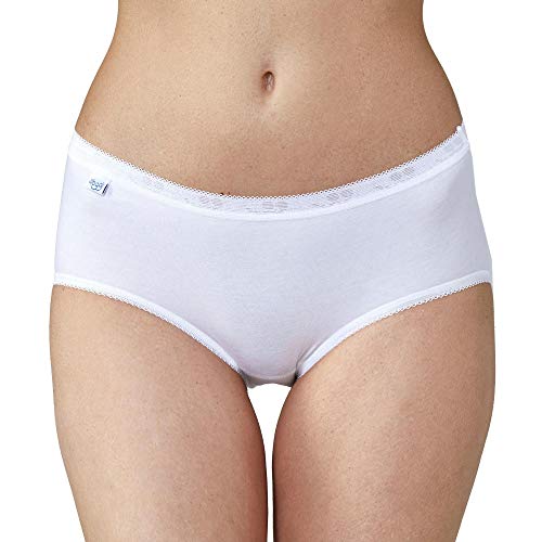 Sloggi Basic Midi 2P (1NF33) Slip da Donna, Pacco da 2 Pezzi, 2/40, Bianco