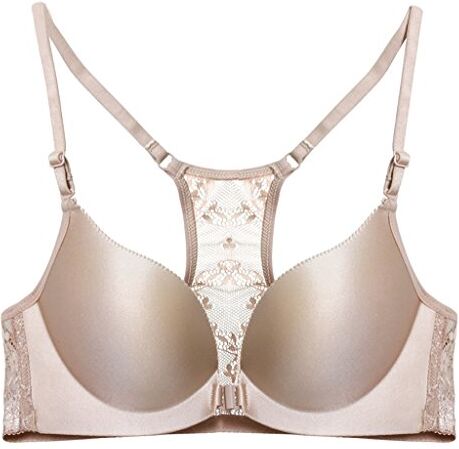 WENJUNneiyi WENJUN Reggiseno Senza Bordi in Acciaio Fibbia Frontale Comfort Senza Cuciture Piccolo Petto Raccolti Sexy Backless Parola Backless Intimo 3 Colori Opzionali (Colore : Cachi, Dimensioni : 70B)