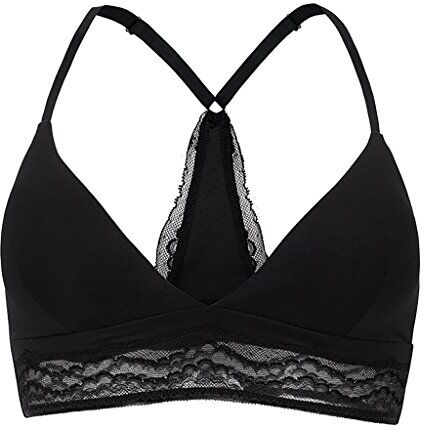 WENJUNneiyi WENJUN Reggiseno Comfort No Cerchi In Acciaio Triangle Cup Y-strap 6 Colori Opzionale (Colore : Black, dimensioni : L.)