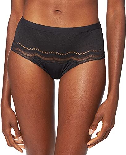 Playtex Slip Midi Secret Comfort Effetto Pancia Piatta Donna x1, Nero (Black), L