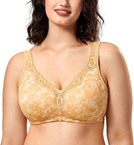 DELIMIRA Donna Reggiseno Cotone Senza Ferretto Non Imbottito Il Fumo riempie l'aria (Colore della Pelle) 6D