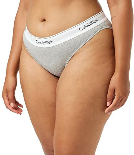 Calvin Klein Bikini 0000f3787e, Mutandine bikini Donna, Grigio (Grey Heather), S