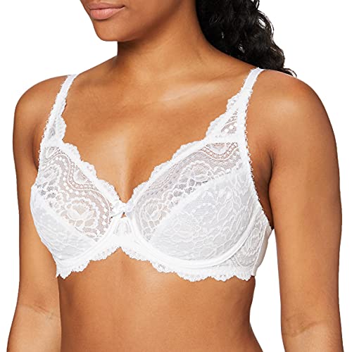 Playtex Reggiseno con Ferretto Flowery Lace in Pizzo Sostegno Perfetto Donna x1, Bianco, 3D