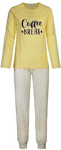 NOTTINGHAM Pigiama Donna Cotone Manica Lunga Art. 37076 Giallo XL