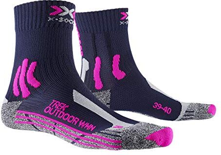 X-Socks Trek Outdoor, Calze Donna, Midnight Blue/Pink/Lt Grey Melange, XL