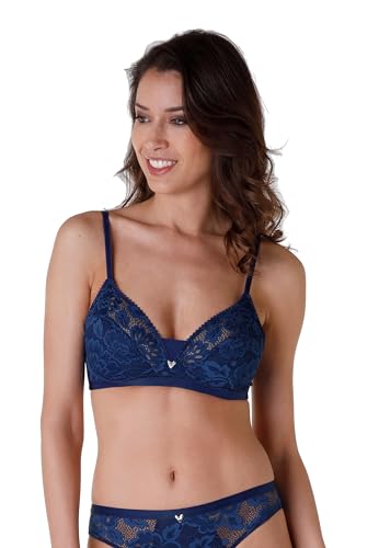 LOVABLE Reggiseno senza Ferretto Anniversary Lace Donna, Blu, 75B