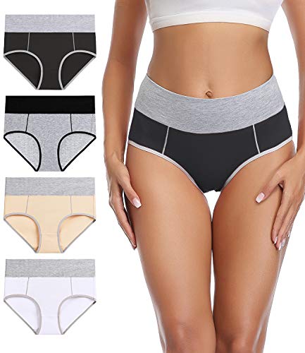 wirarpa Mutande Donna Culotte Vita Alta in Cotone Pacco da 4 Taglia XS