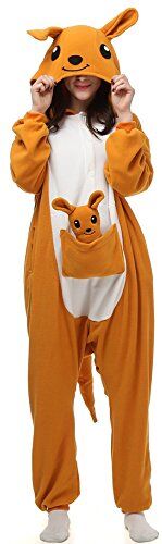 ZKomoL Animali Pigiama Kigurumi Onesie Unisex per Adulti per Feste e Cosplay Costume (M, Canguro)