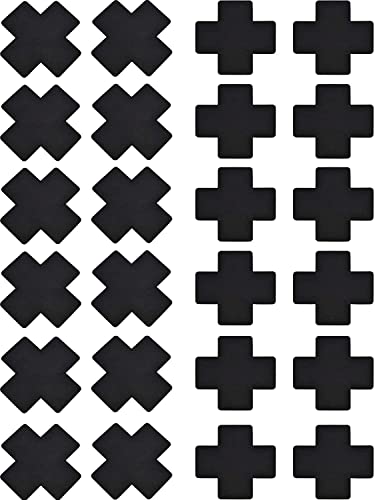 Quesuc 15 paia di copricapezzoli usa e getta, autoadesivi, a forma di croce, colore: nero