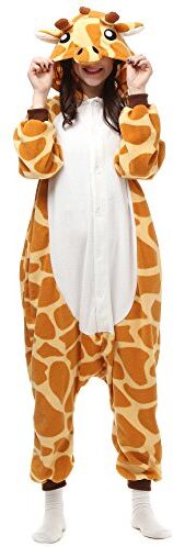 ZKomoL Animali Pigiama Kigurumi Onesie Unisex per Adulti per Feste e Cosplay Costume (M, Giraffa)