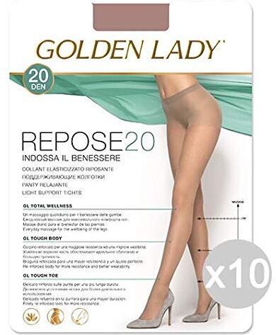 Golden Lady Set 10 Repose 20 Melon XL Calze Collant da Donna Abbigliamento E Accessori, Multicolore, Unica