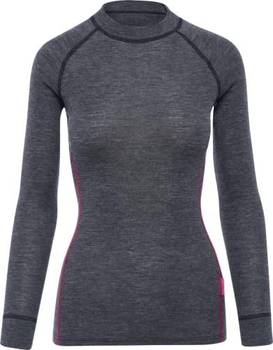 Thermowave Warm Active Maglia Termica Donna Manica Lunga in Lana Merino Girocollo Intimo Termico Donna Invernale Traspirante 160 gsm Asciugatura Rapida, XXL