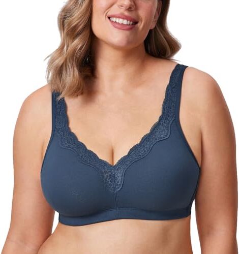 DELIMIRA Donna Reggiseno Cotone Senza Ferretto Non Imbottito Sargassi 6G