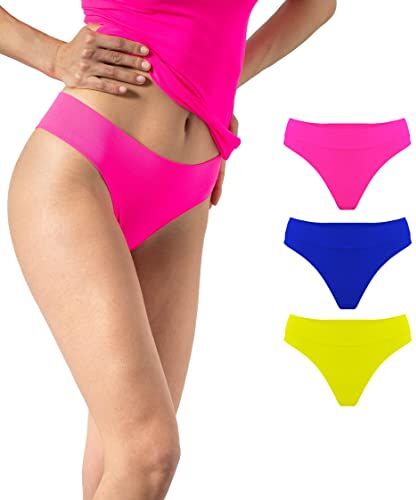 Risalti Slip Donna Brasiliana Microfibra 3 pz -Brasiliana Donna Senza Cuciture, Bikini più Morbidi delle Mutande Donna Cotone, Tanga, Women Underwear Made in Italy