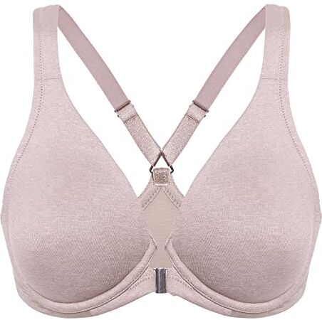 DELIMIRA Donna Reggiseno Sostegno Totale con Ferretto Senza Imbottito Apertura Frontale Cameo Heather 3I