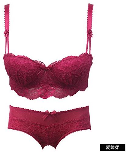 WENJUNneiyi WENJUN Reggiseno Set Sexy Rosso Lady Anno Natalizio Sposato Insieme Intimo Reggiseno + Mutandine (Colore : Red, dimensioni : 85B/XL)