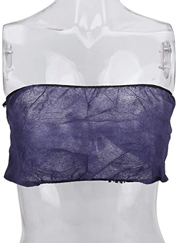 Dioche 50 Pezzi Reggiseni Monouso da Donna Reggiseno da Vacanza Monouso Confezione Individuale Reggiseno Senza Spalline Monouso per Salone di Bellezza Sauna Blu