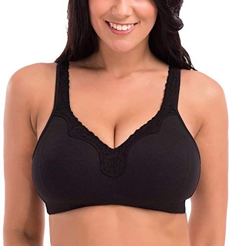 DELIMIRA Donna Reggiseno Cotone Senza Ferretto Non Imbottito Nero 5B