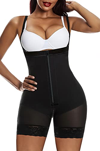 YIANNA Body Modellante Donna Pancera Contenitiva Snellente Post Parto Guaina Contenitivo Intimo Shapewear Shaper Corsetto Stringivita Nero L 7257