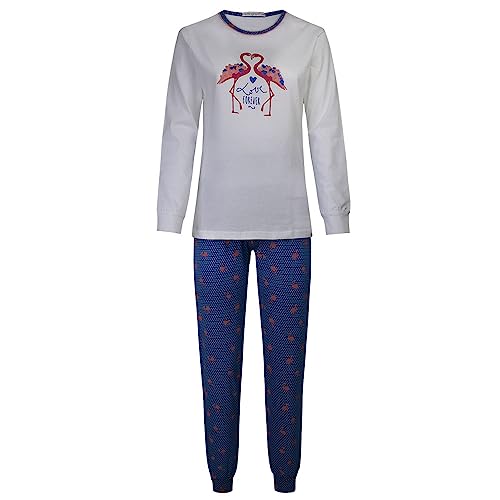 NOTTINGHAM Pigiama Donna Cotone Manica Lunga Art. 37050 Blu L