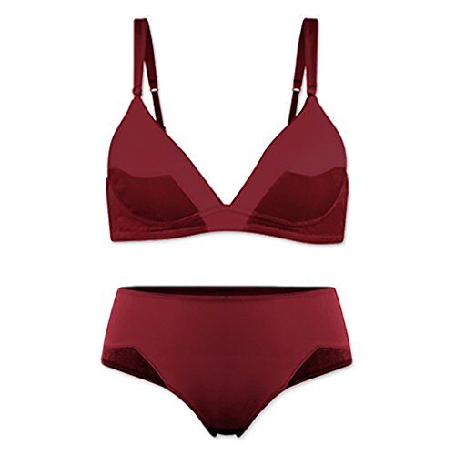 WENJUNneiyi WENJUN Intimo Completo Reggiseno Biancheria Intima 2 Colori Opzionale (Colore : Vino rosso, dimensioni : M)