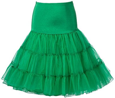 Boolavard Petticoat Sottogonna Retro Annata di 50 Oscillazione 1950 Rockabilly Bianco, Nero, Blu, Rosa, Rosso (S-M, Verde)