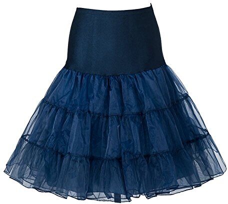 Boolavard Petticoat Sottogonna Retro Annata di 50 Oscillazione 1950 Rockabilly Bianco, Nero, Blu, Rosa, Rosso (S-M, Marina)