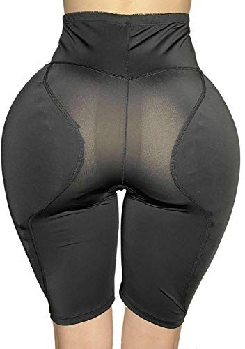 BIMEI 2PS Spugna imbottita Womens Butt Lifter Shapewear Butt Shaper Boxer imbottito Enhancing Underwear pancia controllo (S, nero)