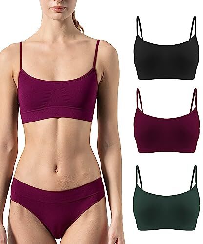 Risalti Reggiseno Senza Ferretto Spalla Stretta 3 pz Bralette Donna in Microfibra, Brassiere Top Donna Elasticizzato, Intimo Donna, Senza Cuciture Made in Italy