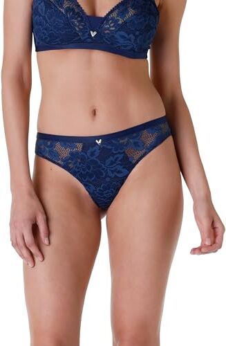 LOVABLE Slip Brasiliano Anniversary Lace Donna, Blu, M