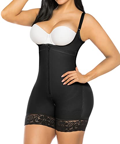 YIANNA Donna Body Contenitivo Modellante Intimo Guaina Contenitiva Pancera Snellente Shapewear Shaper Coscia Corsetto Dimagrante Nero 7212 XS