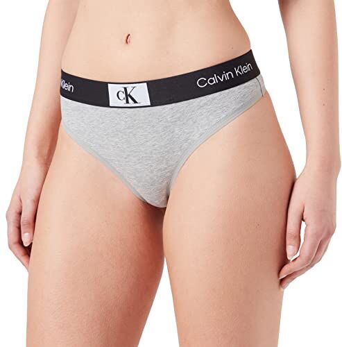 Calvin Klein Modern Thong , Perizoma Donna, Grigio (Grey Heather), XS